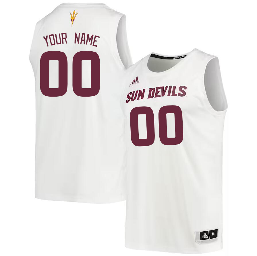 Custom Arizona State Sun Devils Name And Number College Basketball Jerseys Stitched-White - Click Image to Close